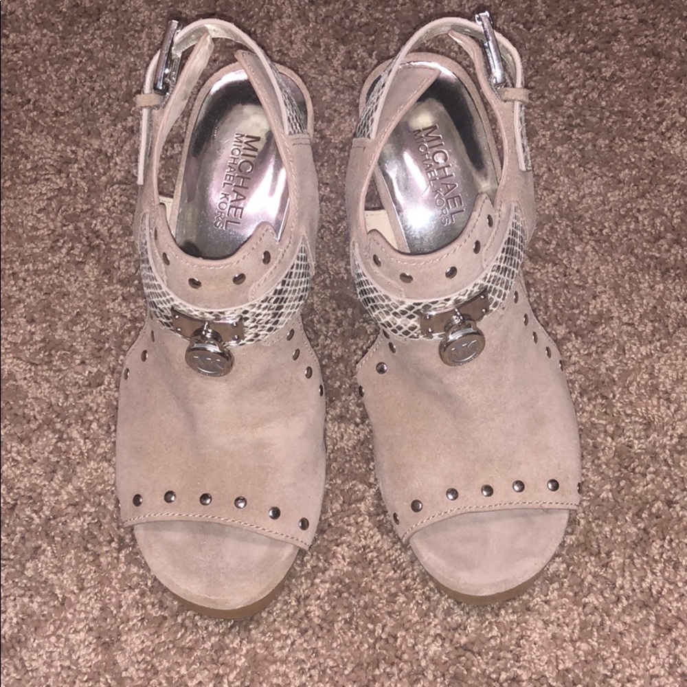 Michael Kors wooden wedges